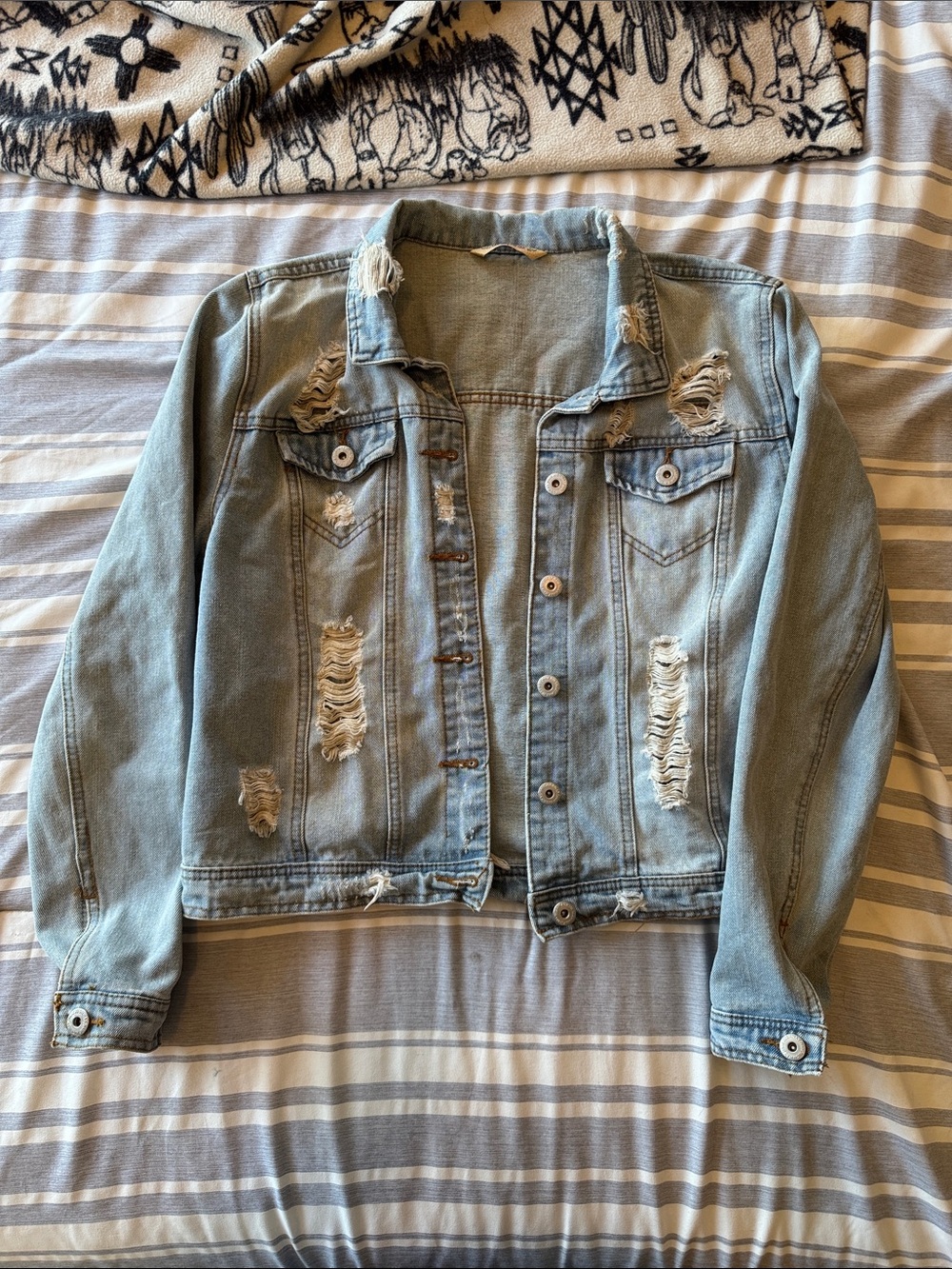 Highway Jeans Light Blue Distressed Denim Jacket